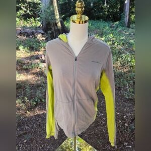 Eddie Bauer Grey and Lime Active Hoodie‎